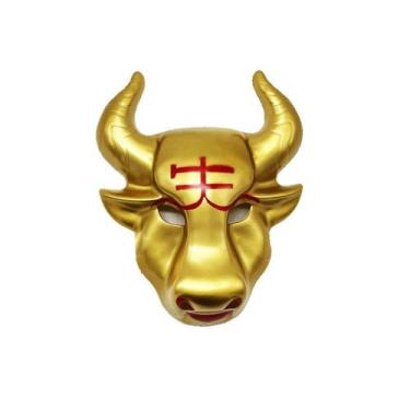 Imagem de Máscara Golden Bull Head Full Face Plastic Kids Cosplay - yiweisai