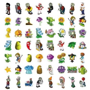 Imagem de Conjunto de adesivos Plant VS Zombie, 60 unidades à prova d'água para 