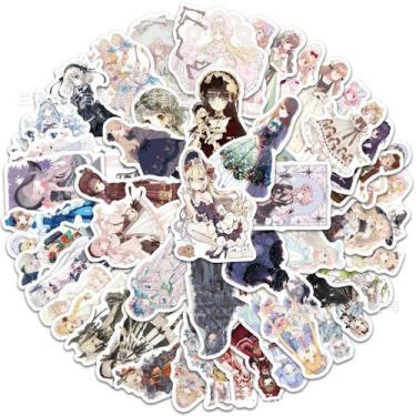 Imagem de Adesivos Girly Lolita Anime, 50 unidades/pacote, desenho animado decor