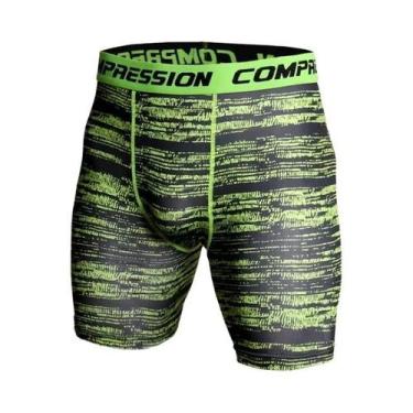 Imagem de Shorts De Compressão Masculinos Com Estampa Camuflada 3D Para Musculaç