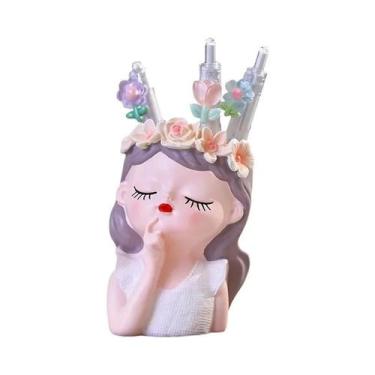 Imagem de Porta-canetas Infantil Fofo De Fada, Organizador De Mesa Com Flores, P
