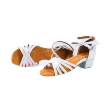 Imagem de Sapatos De Dança Latinos De Salto Baixo Em Cetim Para Meninas, Para Pr