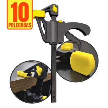 Imagem de Grampo Sargento Para Marceneiro Aperto Rapido 10pol. Tipo F - Bomvink