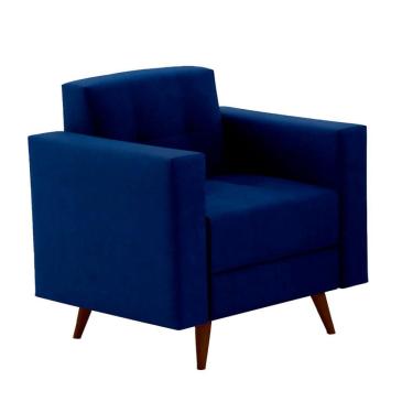 Imagem de Poltrona Vitrola Suede Azul