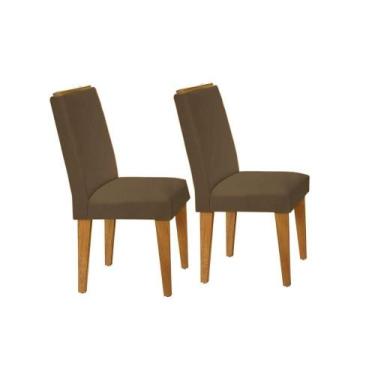 Imagem de Kit 2 Cadeiras Sala Jantar Lunara 2 Un Capuccino/Suede Capuccino - Ruf