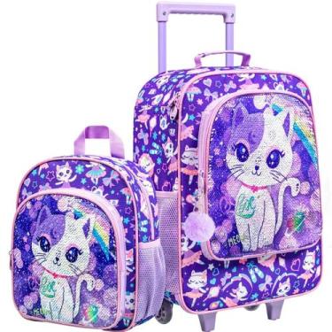 Imagem de Mala de Rodinhas Infantil KLFVB - Gatinha Fofa para Meninas