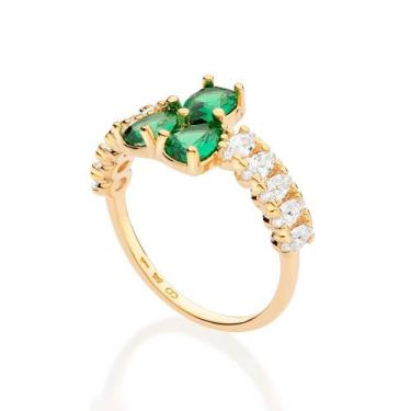Imagem de Anel Skinny Folheado A Ouro 18k C/ Zircônias Rommanel 513420, 26, Dour