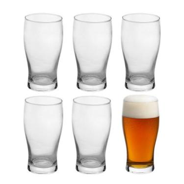 Imagem de Jogo 6 Copo de Cerveja de Vidro Chopp Bar Bebida Wolff 550ml