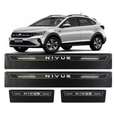 Imagem de Kit 8 Peças Soleira De Porta Resinada Nivus - Preta - EMBLEMATHEC