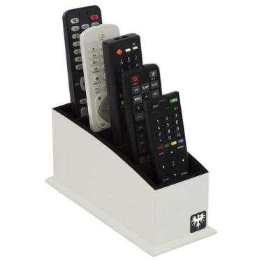 Imagem de Porta Controle Remoto MDF com 5 Nichos - TOTAL LUXO, BRANCO &amp; PRET