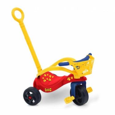Imagem de Triciclo Cachorrinho Com Empurrador Proteção e Cestinha Xalingo