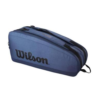 Imagem de Raqueteira Wilson Tour Ultra Azul e Preta X6, Azul, Preto