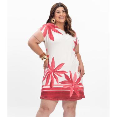 Imagem de Vestido Curto Feminino Plus Size Secret Glam Vermelho