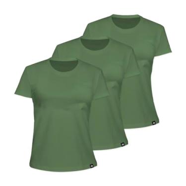 Imagem de Kit com 3 Camiseta Algodão Sportswear Muvin - Feminino - Mais Conforto - Academia – Camiseta Manga Curta - Treino Funcional - Corrida – Ginástica (BR, Alfa, M, Regular, Verde Menta)