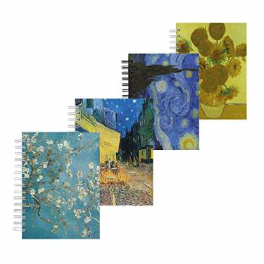 Imagem de Kit 4x Cadernos Van Gogh Capa Dura Premium 125 Folhas Tamanho A5