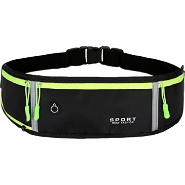 Imagem de Cinto esportivo de ciclismo corrida bolsa de corrida masculina feminina confortável respirável pochete de viagem à prova d'água bolsa de armazenamento refletiva, preta, cintura: 80