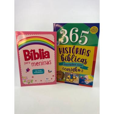 Imagem de Livro Bíblia para Menina e 365 Historias Bíblicas Devocional