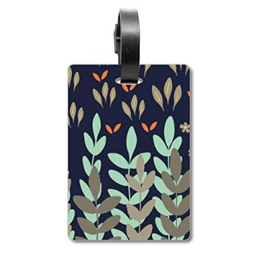 Imagem de Ramos de folha, flores, tinta, bolsa, etiqueta, cartão de bagagem, etiqueta