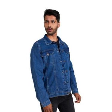 Imagem de Jaqueta Masculina Peoples Jeans Bolsos Frontais Azul P-Masculino