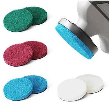 Imagem de Almofadas de substituição Power Scrubber Scour compatíveis com Dremel Versa 8 peças (2 almofadas marrons resistentes, 2 almofadas de cozinha verdes, 2 almofadas de microfibra azuis, 2 almofadas de