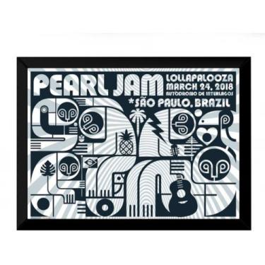Imagem de Quadro Cartaz Moldurado Pearl Jam Lolapalooza 2018 42x29cm - Fanarte