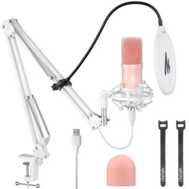 Imagem de Microfone USB MAONO AU-A04 Rosa - 192kHz/24bit para Podcast
