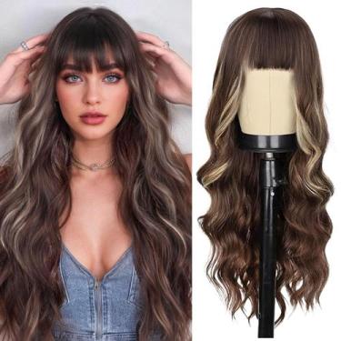 Imagem de Peruca Nostalgia Curly Wavy 66cm - Marrom Mista Loira