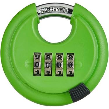 Imagem de Guliffen Combo Lock Cadeado de disco resistente de 4 dígitos para galpões, unidade de armazenamento, portão, garagens e cerca (verde)..