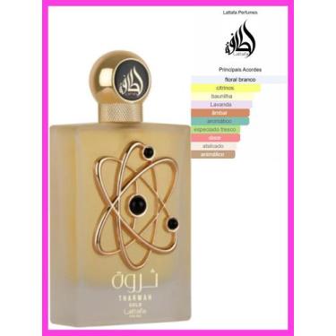 Imagem de Perfume Árabe Feminino Tharwah Gold Lattafa 100ml  Original  Importado