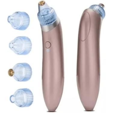 Imagem de Removedor de Cravos Extrator Sugador Espinhas Poros Cleaning Acne a Vácuo Elétrico Aparelho Sucção Dermobrasão Recarregável USB Portátil Peeling Limpeza Facial Aspirador Cuidados Rosto Nariz Máquina Espremedor Tirar Cravos FAZING (Rosa)