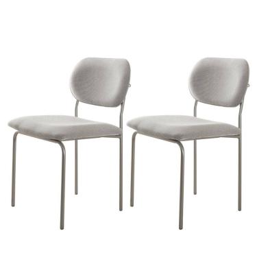 Imagem de Conjunto com 2 Cadeiras em Metal Bless Luna / Prata