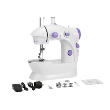 Imagem de Mini Máquina de Costura Portátil Elétrica Bivolt com Pedal - Reparos Rápidos e Fáceis em Casa