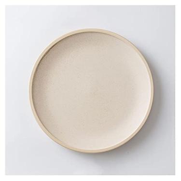 Imagem de Prato de serviço pratos de jantar de cerâmica conjunto de pratos de sobremesa de 25,4 cm para salada macarrão bife e aperitivo pratos de servir pratos de porcelana de cozinha, pratos de cores sortidas
