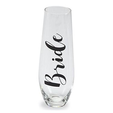 Imagem de Mud Pie Bride Copo de champanhe sem haste horizontal, 265 g, preto