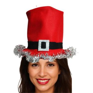 Imagem de Chapéu Cartola Natal Feltro E Detalhes Brilhantes Elegante - Usina de 