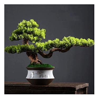 Imagem de Árvores artificiais, plantas, bonsai, pinheiros, plantas artificiais, decoração de quarto para quarto, estética e casa de fazenda, decoração de banheiro, altura de 33 cm, plantas artificiais bonsai