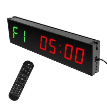 Imagem de Timer Digital LED para Academia com Contagem Regressiva Controle Remoto Sem Fio Exercícios e Fitness Display Som de Buzzer Rastreamento do Progresso Treino