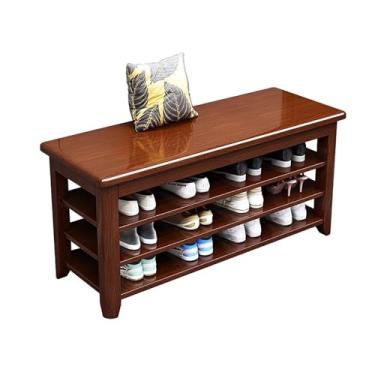 Imagem de Banco moderno de sapateira - banco elegante para troca de sapatos para entrada e porta da frente, organizador que economiza espaço (80 x 30 x 56 cm) - perfeito para uso doméstico e vida livre de