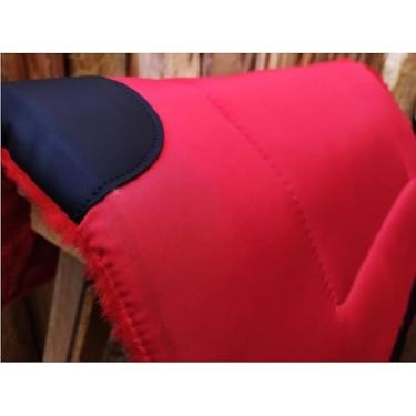 Imagem de Manta para Sela de Cavalo Acolchoada Xadrez – Protetor de Arreio com Espuma Alta Densidade e Feltro (VERMELHO)