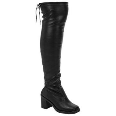 Imagem de Bota Feminina Over The Knee com Ajuste Salto Bloco Cor:;Tamanho:39-Feminino