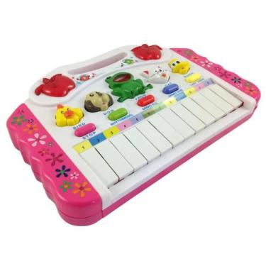 Piano Teclado Musica Infantil Animal Rosa Eletrônico Criança - Braskit -  Piano / Teclado de Brinquedo - Magazine Luiza