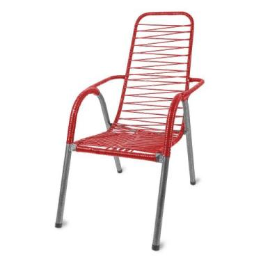 Imagem de Cadeira De Area Adulto Fio Varanda Externa Reforçada Vermelho - Vinhol