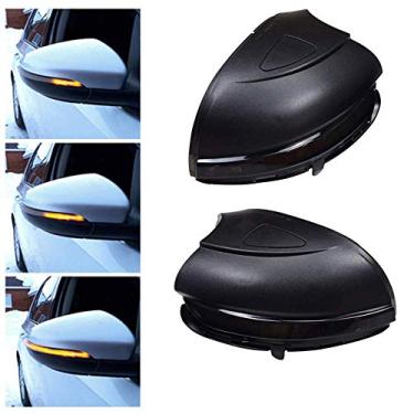 Imagem de Hacreyatu Luz de seta sequencial de LED dinâmica para VW Golf 6 VI MK6 GTI R line R20 indicador de espelho lateral (amarelo dinâmico)