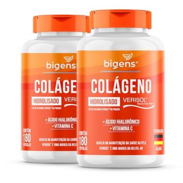 Imagem de Colágeno Hidrolisado Verisol com Ácido Hialurônico e Vitamina C, Biogens, Kit 2x 180 caps