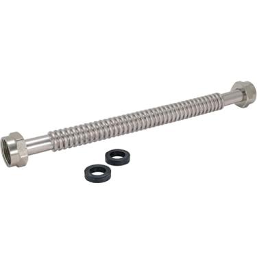 Imagem de Eastman Conector de aquecedor de água WaterFlex de 30,5 cm, FIP de 1 polegada x 1 polegada FIP, linha de fornecimento de aquecedor de água corrugado de aço inoxidável, 447512