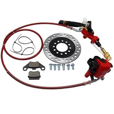 Imagem de Sistema hidráulico de freio a disco traseiro pastilhas disco disco rotor para 150cc 200cc 250cc Dirt Bike Quad ATV Gokart Go Kart Dune Buggy (VERMELHO)
