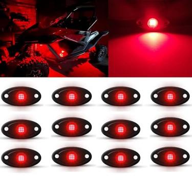 Imagem de Kit de luzes de LED vermelho puro 6000 k Red Rock Light Ip68 à prova d'água 119.4 cm fios de extensão para ATV Rv Utv SUV, caminhonetes off-froad, barco, golfe, carros, trailers, para-lamas,