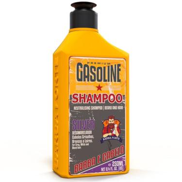 Imagem de Shampoo Gasoline Silver Barba e Cabelo Desamarelador Grisalho Branco Loiro 250mL Barba Forte