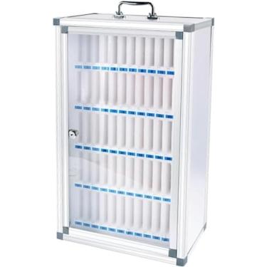 Imagem de Armário De Armazenamento De Celular 6/12/24/36/48/60 Slots Cofre Para Celular Liga De Alumínio Com Fechadura Armários De Funcionários Para Estudantes, Silver, 6