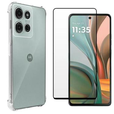 Imagem de Kit Capa Capinha Para Moto G75 Anti Impacto + Película 3d - Danet, Tra